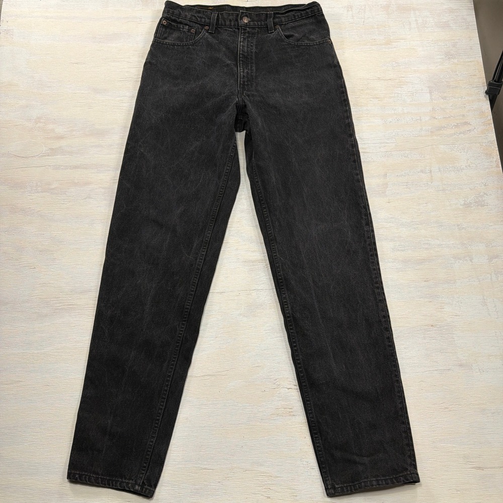 Levi's Jeans 550 Relaxed Fit Tapered Leg W34 L34 Faded Black Denim Mens USA
